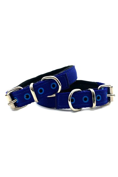 Tasma Market Navy Blue Soft Textured Column Dog Collar