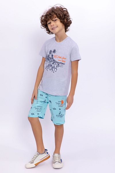 U.S. Polo Assn. مرخصة هافانا هورس كارميلانج طقم برمودا للأولاد