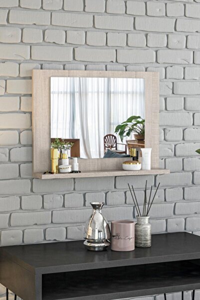 Resmo Modena 60x45cm Lizbon Raflı Ayna Dresuar Hol Koridor Duvar Salon Banyo Wc Ofis Çocuk Yatak Odası Boy