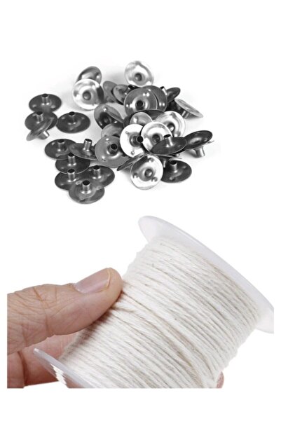 Doğan Mum Fitili 30 Mt Orijinal Fitil + 100 Adet Fitil Tutacağı Jel Parafin U...