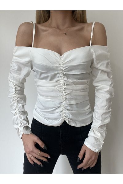 Erşan Giyim Draped Ball Ecru