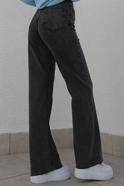 Trn JNS Pantaloni Palazzo Extra High A.c.a.i.p S.o.l.m.a.z negri largi (SUPER HIGH NON-FADE)