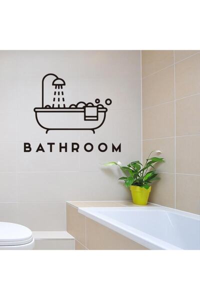Genel Markalar Bathroom Dekoratif Banyo Wc Duvar Sticker 27x22 cm