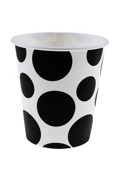 Roll-Up Black Mixed Polka Dot Paper Cup