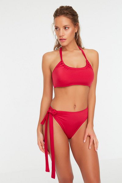 Trendyol Collection Bikini-Hose - Bordeaux - Unifarben