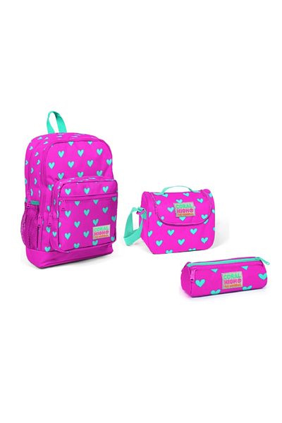 Coral High Set de 3 genți de școală cu patru compartimente pentru copii
