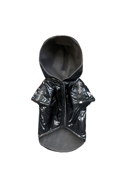 Alphadog Flash Black Hooded Small/Medium Breed Dog Waterproof Coat