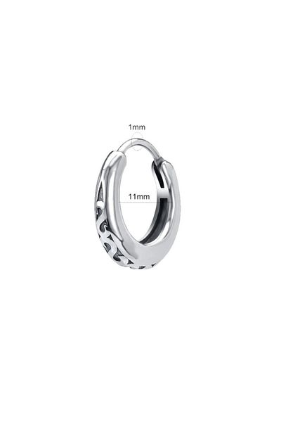 northstarshop Vintage Antique Design Ring Snap 316l Men's Steel Earrings