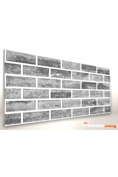 THERMOSİDİNG 10 Adet Düz Tuğla Taş Strafor Duvar Kaplama Paneli 100x50x2 Cm D...