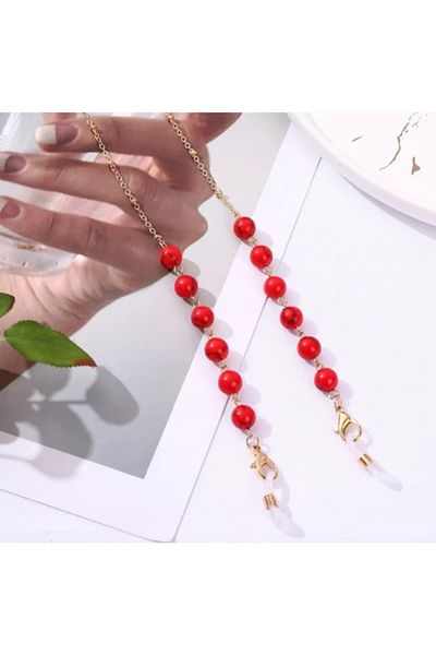 platin hediyelik Women's Turquoise Stone Natural Stone Sunglasses Chain Beaded Glasses Rope Strap