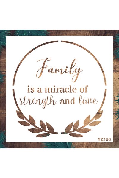 STENCİLTASARIM Stencil Design Yz156 Family- Decorative Wall, Item, Tile, Fabric Painting Templates 25x25 Cm