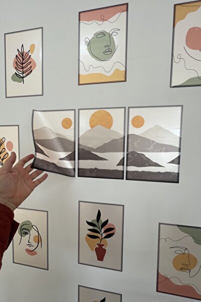 statik kağıt Statik Tutunma Özellikli Tablo Modern 12 Adet (Model-3)