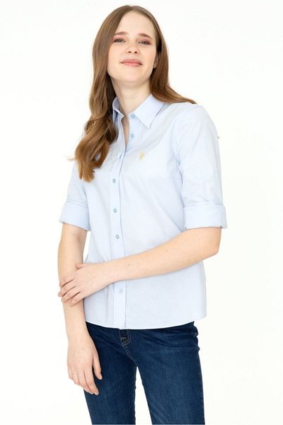 U.S. Polo Assn. Cămașă albastră pentru femei