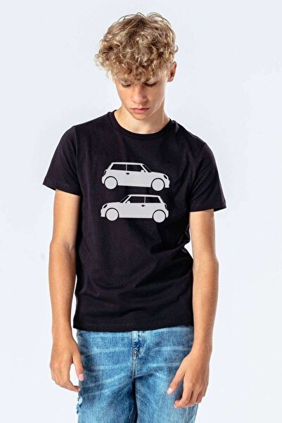 QIVI Mini Cooper Štampano unisex dečija crna majica