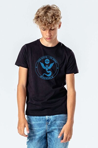 QIVI Unisex dečija crna majica Riverdale Team Mystic Pokemon Go Štampano