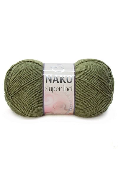 NAKO Super Pearl 4234 (KHAKI) Πλεκτό Χειροποίητο Σπάτσο/μαλλί 1 Τεμάχιο