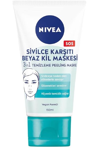 NIVEA Marka: Sivilce Karşıtı Beyaz Kil Maskesi 3'ü 1 Arada 150 Ml Kategori: Makyaj Temizleyici