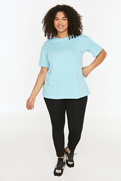 Trendyol Curve Plus Size T-Shirt - Green - Relaxed