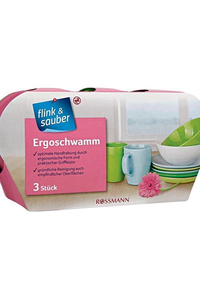 Flink Sauber Brand: Flink & Sauber Ergonomic Sponge 3-Piece Category: Dish Sponge and Brush
