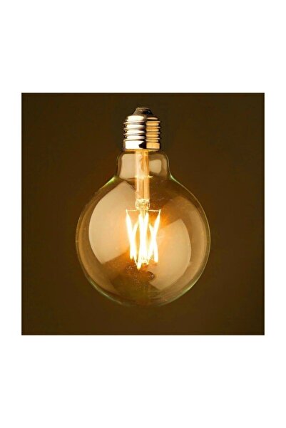 Edison G95 Flamanlı Rustik Led Ampul 5'li Dekoratif Vintage Aydınlatma Amber Rengi