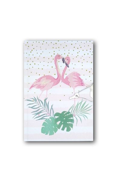 ÇINAR DEFTER Çınar Uni Note Locked Diary & Memory Book Flamingo Couple