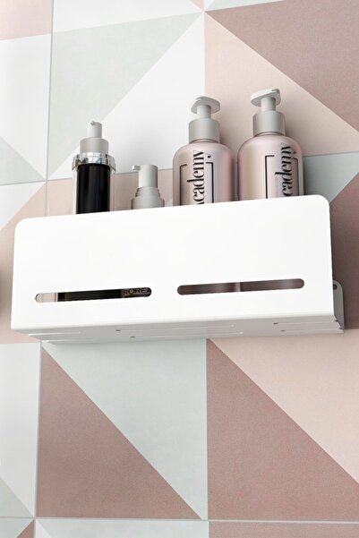 Rosyvien Металева полиця для душу, біла полиця для шампуню у ванній, сучасний...