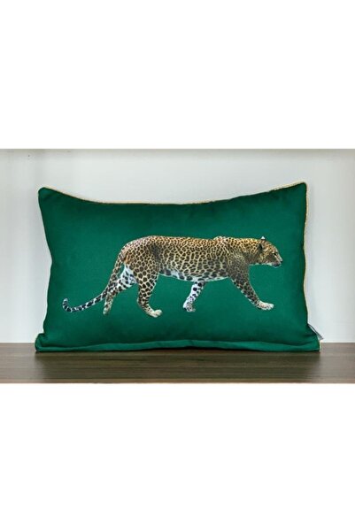 KIRLENTİM E812a Κάλυμμα μαξιλαριού με μοτίβο λεοπάρδαλης διπλής όψης με χρυσέ...