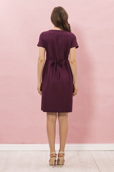 Genel Markalar Fiyonklu Kısa Hamile Elbise