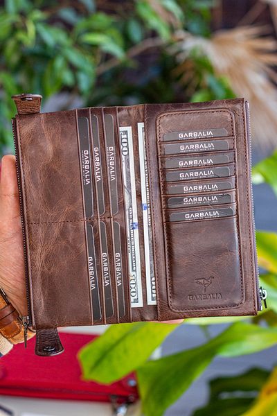 Garbalia Unisex Brown Portfolio Wallet