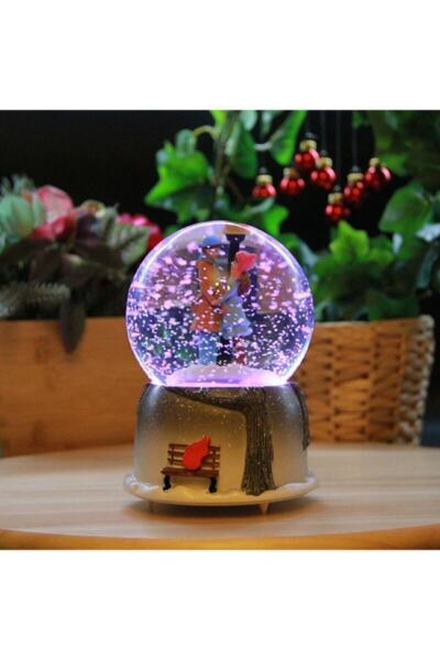 Raicon Sonsuz Aşk Kış Masalı Kar Küresi Püskürtmeli & Müzik Kutusu Işıklı Büyük Boy