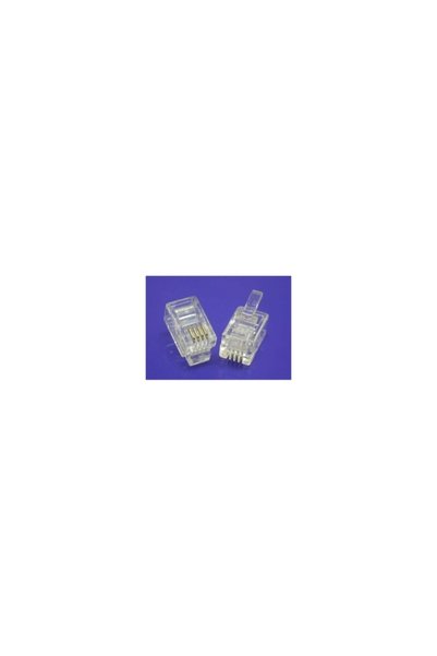 Platoon Rj11 4Pin Transparent Plastic Connector 100 Pieces
