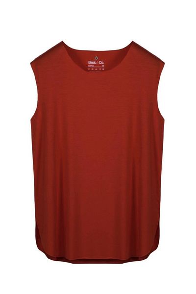 BASIC&CO Harper Red Viscose Sleeveless T-shirt/atlet