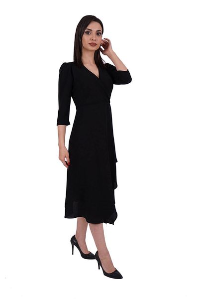 SpringStore Rochie de seară scurtă, neagră, cu decolteu în V