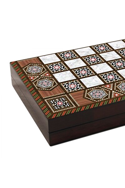 Star Oyun Large Size Solid Mother of Pearl Backgammon