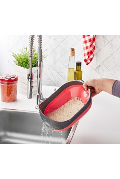 FAMİLYHOMEAVM Katlanabilir Pirinç Meyve Süzgeci