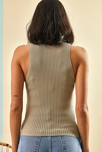 Bianco Lucci Women's Ribbed Crop Blouse