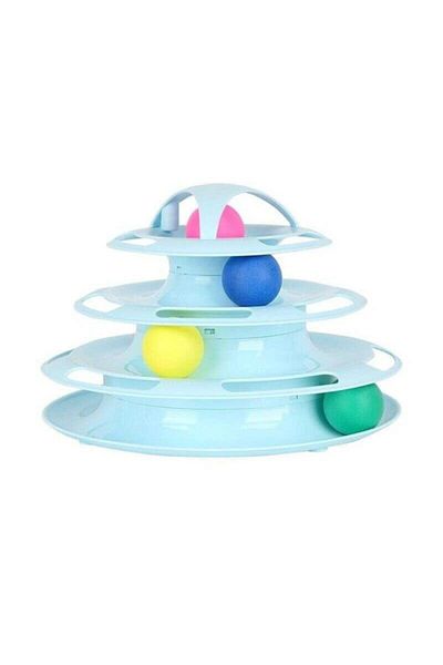Glipet Tower Of Tracks 4-Layer Round Cat Toy 24 X 13 Cm Turquoise