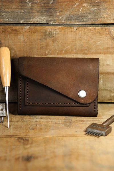 New Coast Leather 1900's Дамски портфейл от естествена кожа, ръчна изработка