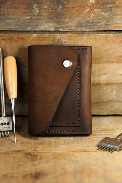 New Coast Leather 1900's Дамски портфейл от естествена кожа, ръчна изработка