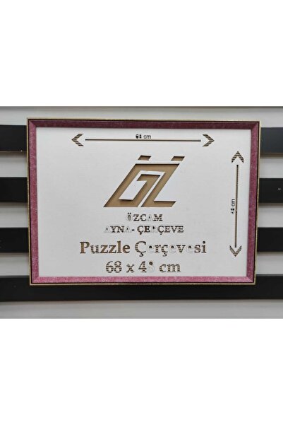 Özcam Ayna Ve Çerçeve 48x68 Pembe Gold Kenarlı Puzzle Poster Ve Resim Çerçevesi