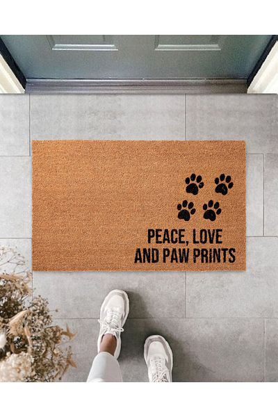 İki Sade Door Mat Koko Mat Hand Painted Coco Door Mat