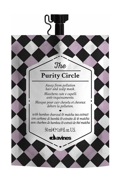 Davines The Purity Circle Purifying Activated Charcoal Hair Care Mask 50ml