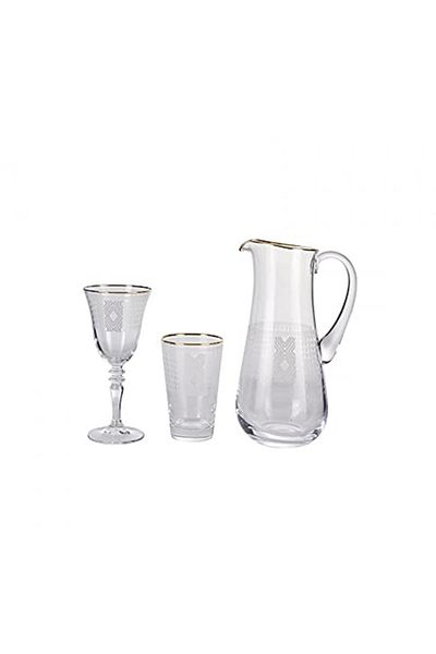 Karaca Brand: Batik 25 Piece Glasses Set Gold Category: Dinnerware Sets