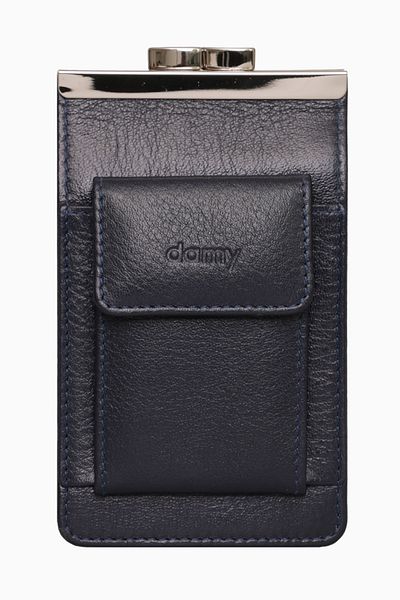 DAMY 702 Model Genuine Leather Navy Blue Cigarette Holder