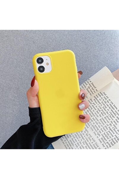 Miscase Apple Iphone 11 Pro Max Lansman Likid Silikon Kamera Korumalı Kılıf Sarı