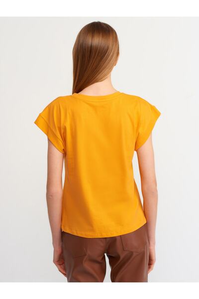 Dilvin 3504 Crew Neck Combed Cotton T-shirt-orange