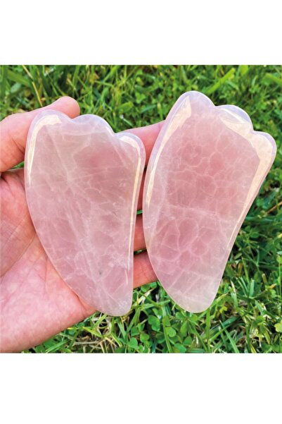 alpi taş Doğal Taş Pembe Kuvars Melek Kanadı Gua Sha Yüz Masaj Aleti