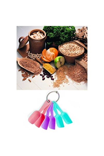 QNİAY Colorful 6-Piece Practical Mini Size Plastic Spice Shovel Spoon