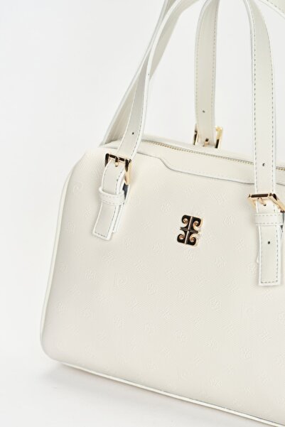 Pierre Cardin Weiße Damen-Umhängetasche mit Aufdruck 05PO22Y1532