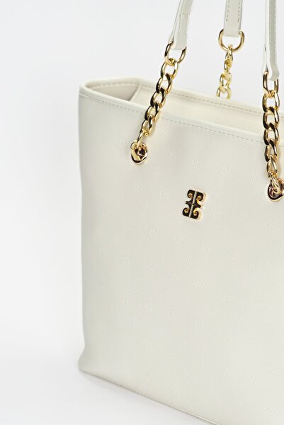 Pierre Cardin Geantă de umăr de damă albă imprimată 05PO22Y1546